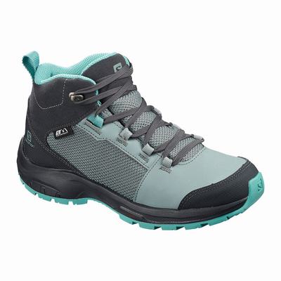 Gyerek Salomon OUTWARD CLIMASALOMON™ WATERPROOF Túracipő SA8391065 Zöld/Fekete